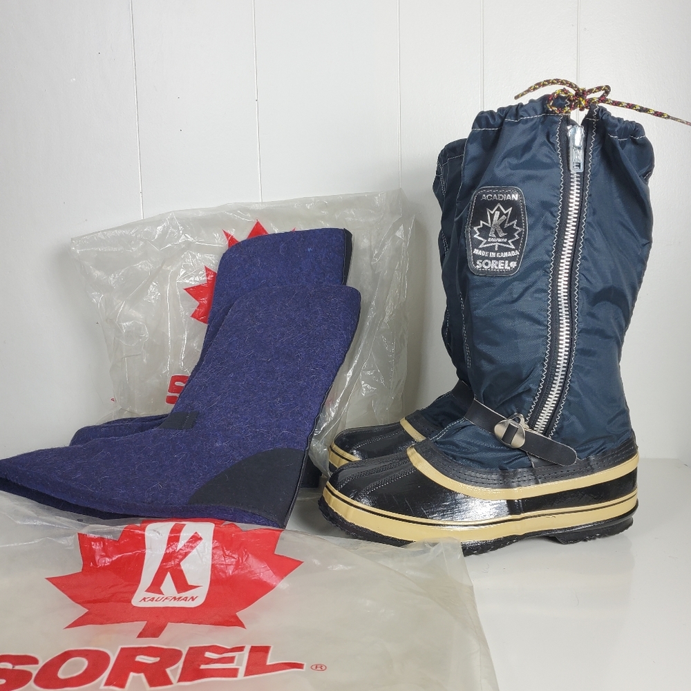 vintage * NEW* Sorel Kaufman Acadian  boots with new extra wool insole size 9 - Picture 11 of 14